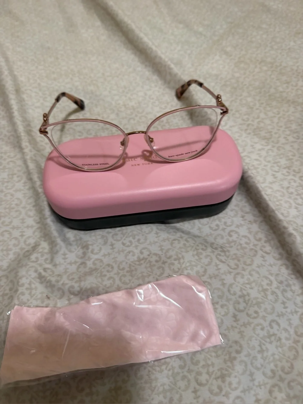 kate spade Pink and Gold Cat-Eye Reading Glasses